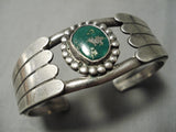 Striking Vintage Native American Navajo Cerrillos Turquoise Sterling Silver Bracelet-Nativo Arts