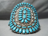 Unforgettable Vintage Native American Navajo Turquoise Sterling Silver Bracelet Old-Nativo Arts