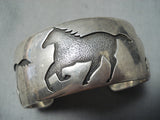 Henry Nez Vintage Native American Navajo Sterling Silver Horses Bracelet-Nativo Arts