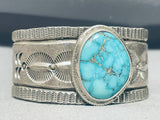 Heavy 100 Gram Vintage Native American Navajo Carico Lake Turquoise Sterling Silver Bracelet-Nativo Arts
