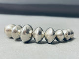 One Of The Most Unique Native American Navajo Sterling Silver Handmade Bead Bracelet-Nativo Arts