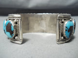 Very Important Red Mountain Turquoise Vintage Native American Navajo Sterling Silver Bracelet-Nativo Arts