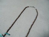 Native American Tears Of Joy Vintage Santo Domingo Turquoise Sterling Silver Necklace-Nativo Arts