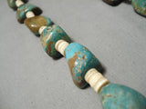Native American Heavy Chunky 250 Gram Vintage Santo Domingo Turquoise Sterling Silver Necklace-Nativo Arts