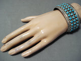 Noteworthy Vintage Native American Navajo Turquoise Sterling Silver Bracelet Old-Nativo Arts