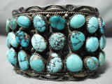 One Of The Best Vintage Native American Navajo Turquoise Wide Sterling Silver Bracelet Old-Nativo Arts