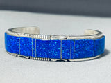Stunning Native American Navajo Synthetic Opal Sterling Silver Bracelet-Nativo Arts