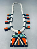 Native American Early 1900s Vintage Santo Domingo Turquoise Necklace Old-Nativo Arts
