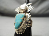 Tremendous Vintage Native American Navajo Kachina Turquoise Sterling Silver Ring-Nativo Arts