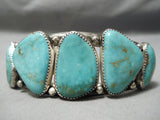 Opulent Vintage Native American Navajo Royston Turquoise Sterling Silver Bracelet Old-Nativo Arts