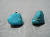 Exquisite Vintage Native American Navajo Turquoise Sterling Silver Earrings-Nativo Arts