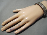 Important Vintage Santo Domingo Sterling Silver Bracelet Native American Old-Nativo Arts