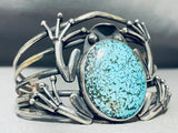 Frog Handmade Sterling Silver Domed Turquoise Southwestern Bracelet-Nativo Arts