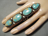 Tallest Craziest Vintage Native American Navajo Turquoise Sterling Silver Ring-Nativo Arts
