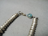 Museum Vintage Native American Navajo Old Kingman Turquoise Sterling Silver Necklace-Nativo Arts