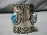 Tremendous Vintage Native American Navajo Morenci Turquoise Neckerchirf Slide-Nativo Arts