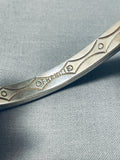 Unique End Native American Navajo Gaspeite Shell Sterling Silver Bracelet Cuff-Nativo Arts