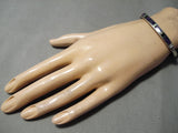 Incredible Vintage Native American Navajo Sugulite Opal Sterling Silver Inlay Bracelet-Nativo Arts