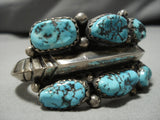 Native American Important Vintage Santo Domingo Julian Lovato Turquoise Sterling Silver Bracelet-Nativo Arts