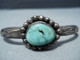 Marvelous Vintage Native American Navajo Carico Lake Turquoise Sterling Silver Bracelet Old-Nativo Arts