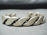 Heaviest Signed Coil Vintage Native American Navajo Sterling Silver Bracelet-Nativo Arts