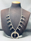 Early Vintage Native American Navajo Sterling Silver Squash Blossom Necklace-Nativo Arts