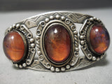 Very Rare Vintage Native American Navajo Dragon's Breath Opal Sterling Silver Bracelet-Nativo Arts