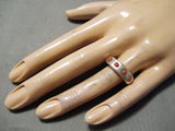 Best Native American Cheyenne Artist Ben Nighthorse Campbell Coral Sterling Silver Ring-Nativo Arts