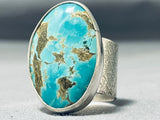 Eye-catching Native American Navajo Royston Turquoise Sterling Silver Ring-Nativo Arts