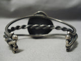 Superior Vintage Native American Navajo Royston Turquoise Sterling Silver Coiled Bracelet Old-Nativo Arts