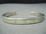 Gorgeous Zuni Gaspeite Sterling Silver Bracelet Native American-Nativo Arts
