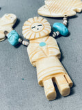 One Of The Most Intricately Hand Carved Vintage Native American Zuni Turquoise Necklace-Nativo Arts
