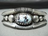 Important Native American Navajo Dry Creek Turquoise Verdy Jake Sterling Silver Bracelet-Nativo Arts