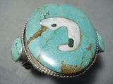Museum Tadpole Opal Vintage Native American Navajo Royston Turquoise Sterling Silver Bracelet-Nativo Arts