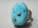 Marvelous Vintage Native American Navajo Sleeping Beauty Turquoise Sterling Silver Ring-Nativo Arts