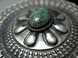 Signed Navajo Royston Turquoise Sterling Silver Necklace Native American-Nativo Arts