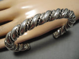 Marvelous Vintage Native American Navajo Heavy Twist Sterling Silver Bracelet-Nativo Arts