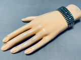 Best Vintage Native American Zuni Cerrillos Turquoise Squared Sterling Silver Early Bracelet-Nativo Arts