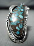 Dazzling Vintage Native American Navajo Spiderweb Turquoise Sterling Silver Ring-Nativo Arts