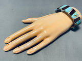 One Of The Most Unique Vintage Native American Navajo #8 Turquoise Sterling Silver Bracelet-Nativo Arts