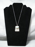 Exquisite Vintage Native American Navajo Green Turquoise Sterling Silver Necklace Old-Nativo Arts