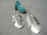 Dynamic Navajo Royston Turquoise Sterling Silver Earrings Native American-Nativo Arts
