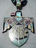 Native American One Of The Biggest Best Vintage Santo Domingo Turquoise Sterling Silver Necklace-Nativo Arts