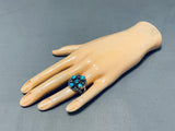 Brilliant Vintage Native American Navajo Morenci Turquoise Sterling Silver Ring-Nativo Arts