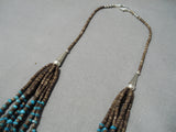 Important Roe Yazzie Native American Navajo Turquoise Sterling Silver Necklace-Nativo Arts