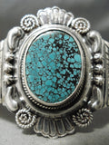 Heavy Thick Detailed Vintage Native American Navajo Spiderweb Turquoise Sterling Silver Bracelet-Nativo Arts