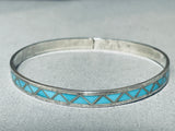 Sherry Martinez Vintage Native American Navajo Turquoise Sterling Silver Bangle Bracelet-Nativo Arts