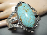 Astonishing Navajo Native American 8 Turquoise Sterling Silver Bracelet-Nativo Arts