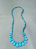 Native American Sensational Vintage Santo Domingo 15 Turquoise Teardrop Necklace-Nativo Arts