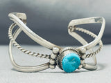 Fascinating Vintage Native American Hopi Blue Gem Turquoise Sterling Silver Bracelet-Nativo Arts